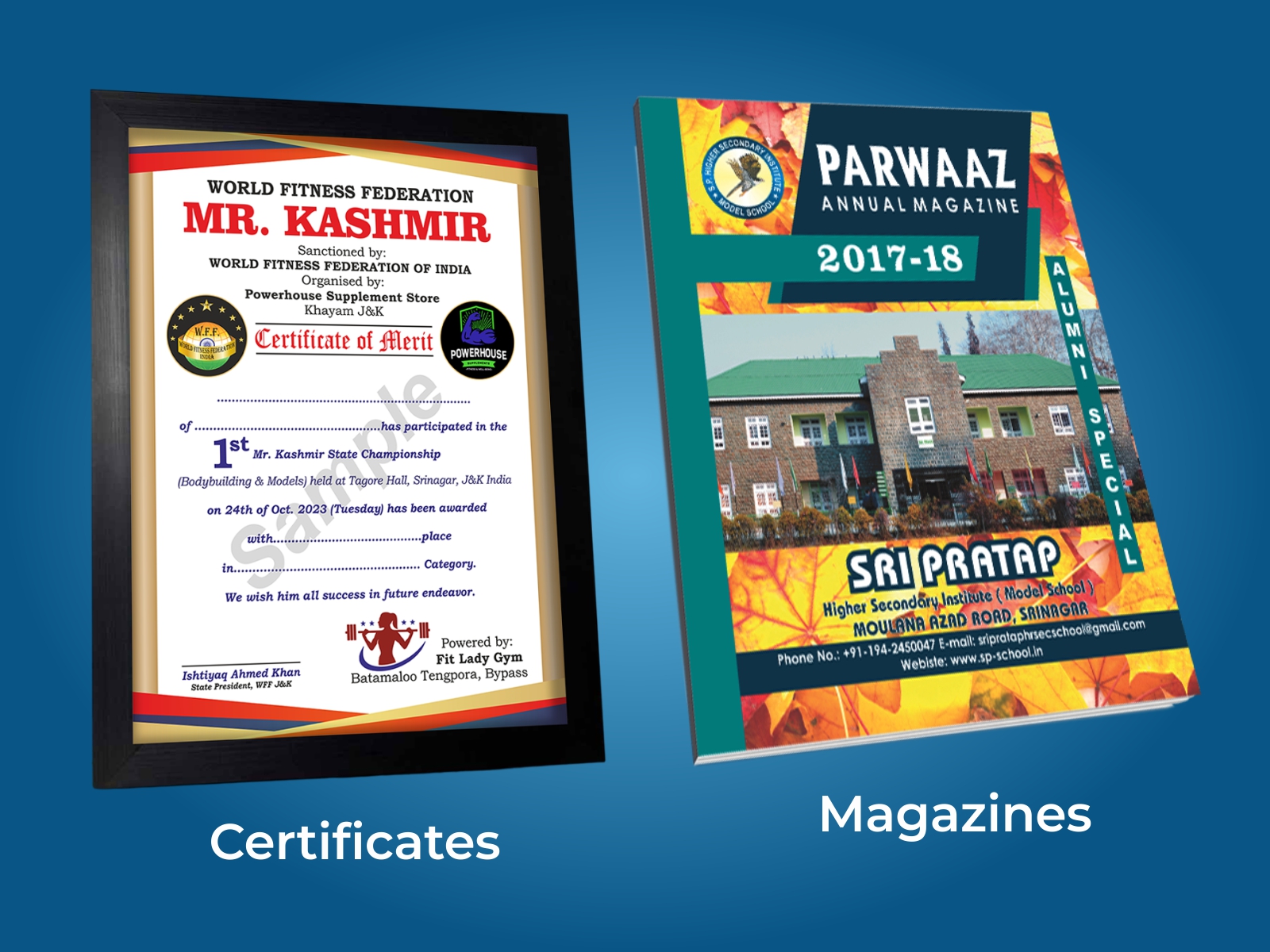 Certificates and Magazines